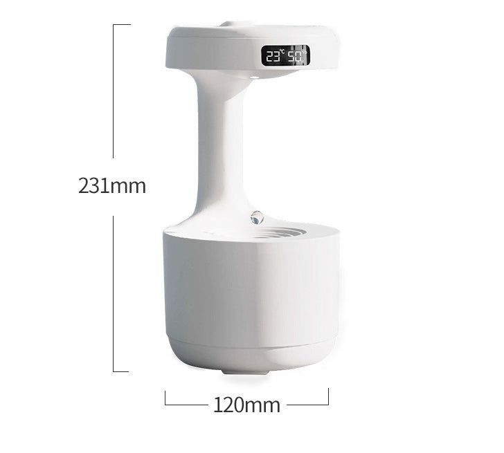 Anti-Gravity Humidifier With Clock Water Drop Backflow Aroma Diffuser Large Capacity Office Bedroom Mute Household Sprayer ALPENZO