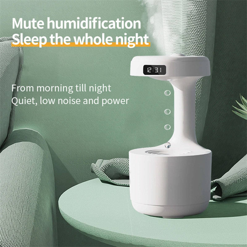 Anti-Gravity Humidifier With Clock Water Drop Backflow Aroma Diffuser Large Capacity Office Bedroom Mute Household Sprayer ALPENZO