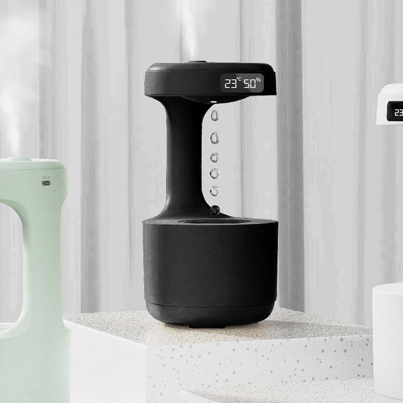 Anti-Gravity Humidifier With Clock Water Drop Backflow Aroma Diffuser Large Capacity Office Bedroom Mute Household Sprayer ALPENZO