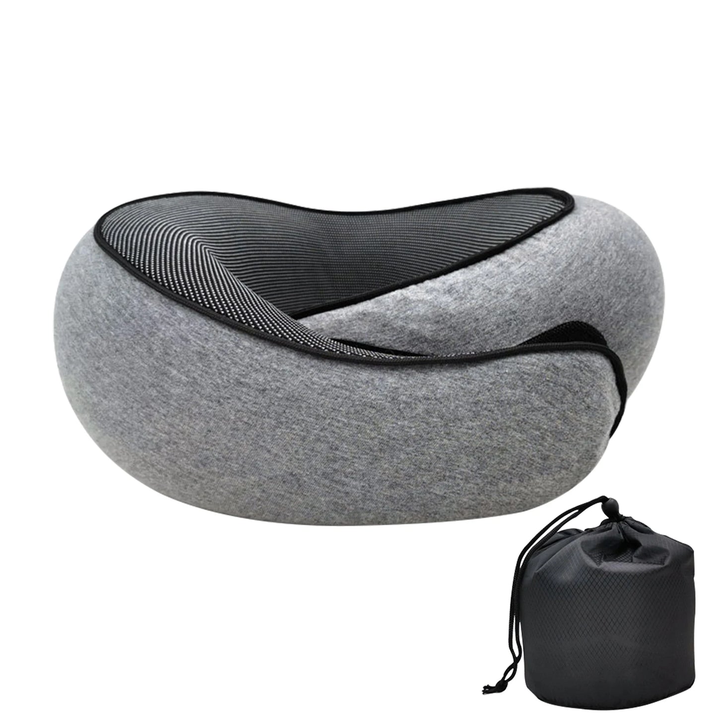 Travel Neck Pillow Memory Foam U-shaped Pillow Snail Style Travel Neck Support Portable Adjustable Soft Noon Break Sleep Pillows - ALPENZO