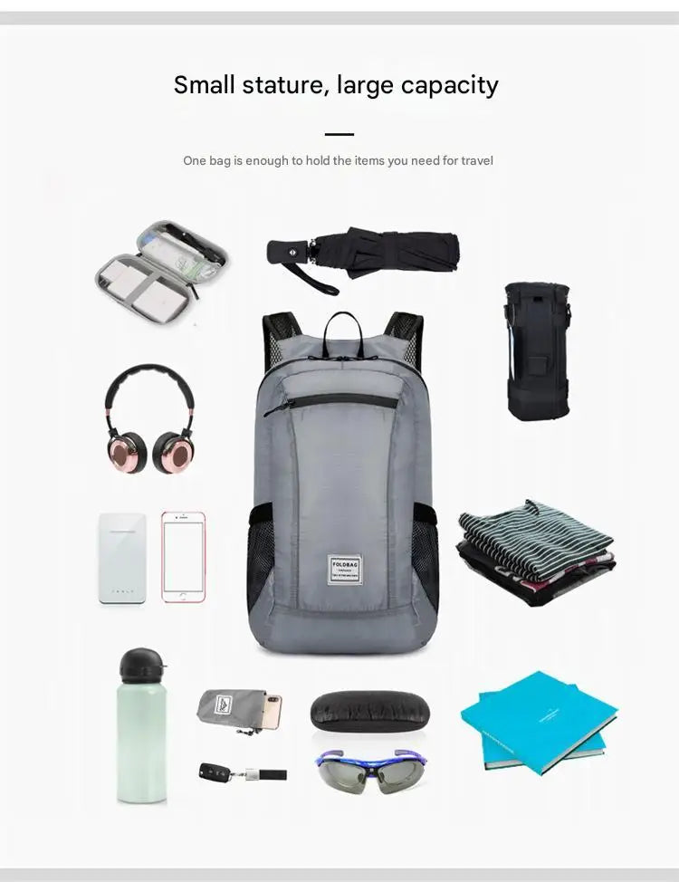 Outdoor Ultra-light Travel Portable Folding Backpack Waterproof Skin Storage Bag Mountaineering Leisure Sports Backpack
