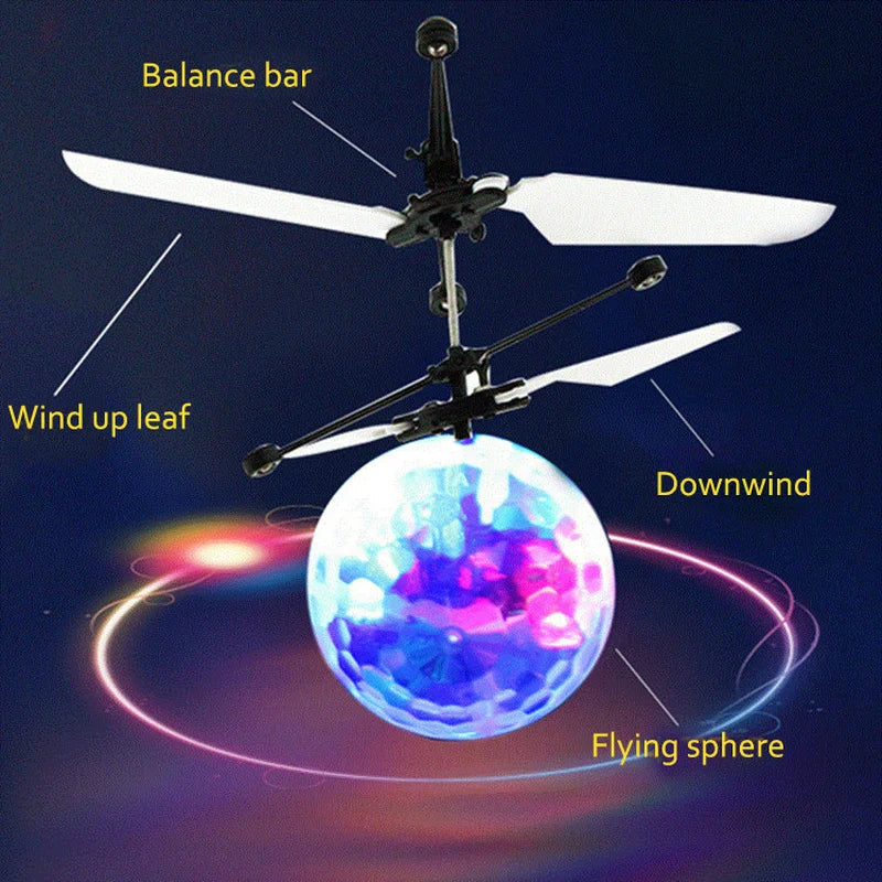 LED Flying Ball Infrared Induction Aircraft Gesture Control Toys Luminous Flight Balls Electronic Colorful Light Mini Helicopter ALPENZO