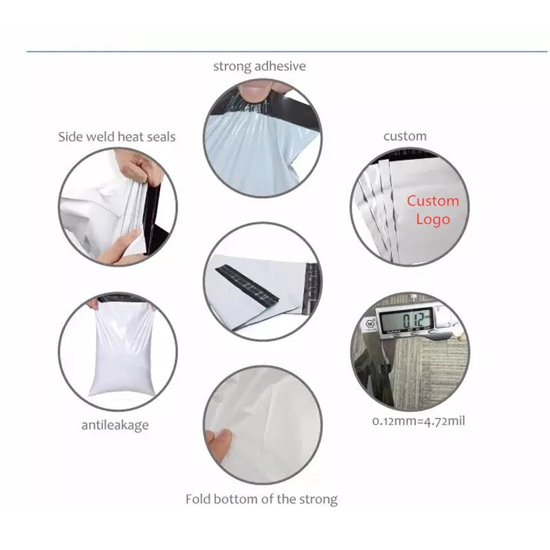 INPLUSTOP Ploy Shipping Bags Opaque PE Plastic Express Envelope Storage White Color Mailing Bags Self Adhesive Seal Courier Bag ALPENZO
