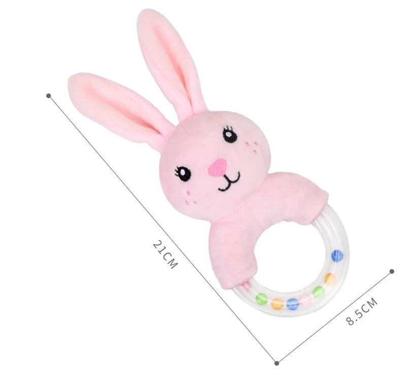 QWZ Hot Cute Baby Rattle Toys Rabbit Plush Baby Cartoon Bed Toys for Newborn 0-24 Months Educational Toy Sheep Bear Hand Bells ALPENZO
