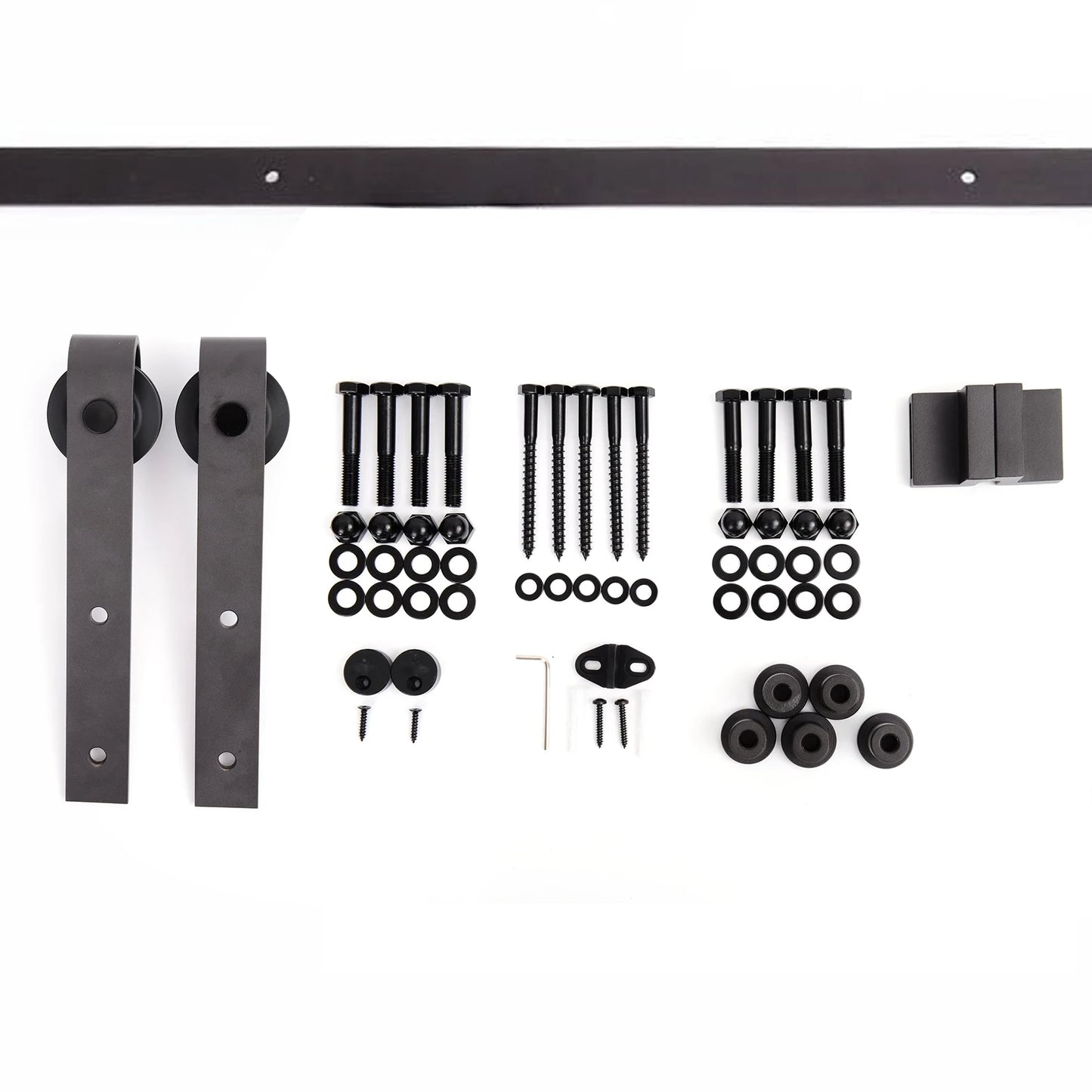 HOMCOM Kit Instalacion Montaje Puerta Corredera Madera Puertas Corredizas Riel Acero - ALPENZO