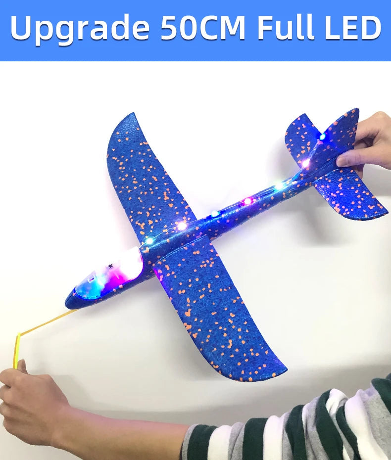 50CM Big Foam Plane Glider Hand Throw Airplane Light Inertial EPP Bubble Planes Outdoor Launch Kids Toys for Children Boys Gift ALPENZO