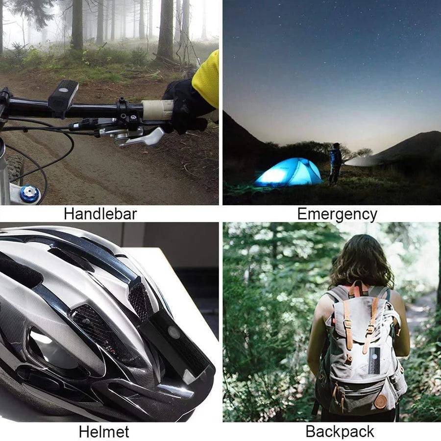 USB Rechargeable Bike Lights Set Bicycle Front Light Rear Lamp Easy to Install 3 Modes Headlight Taillight Cycling Accessories