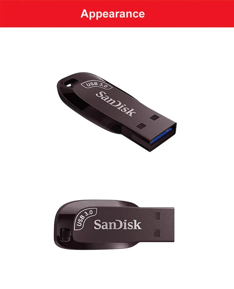 Original SanDisk USB 3.2 USB Flash Drive CZ410 32GB 64GB 128GB 256GB Pen Drive Memory Stick Black U Disk Mini Pendrive - ALPENZO