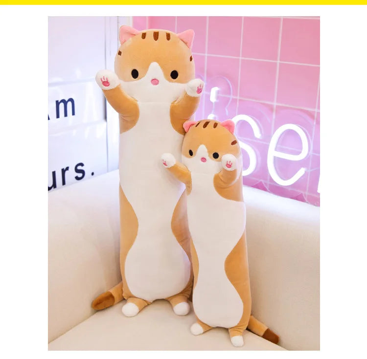 50/70cm Cute Soft Long Cat Plush Toys Stuffed Pause Office Nap Pillow Bed Sleep Home Decor Gift Doll for Kids Girl ALPENZO