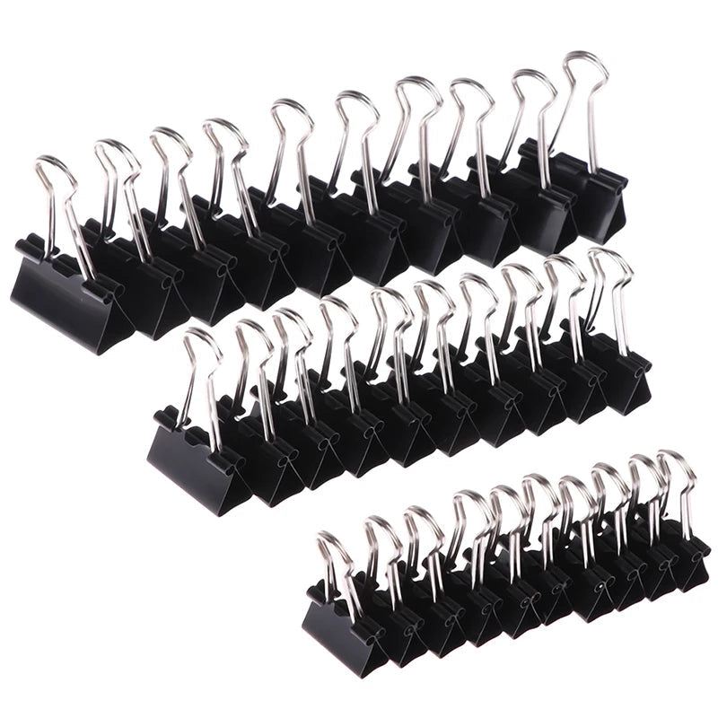 10pcs/lot Black Metal Binder Clips 19mm/ 25mm/ 32mm Notes Letter Paper Clip Office Supplies Binding Securing ALPENZO