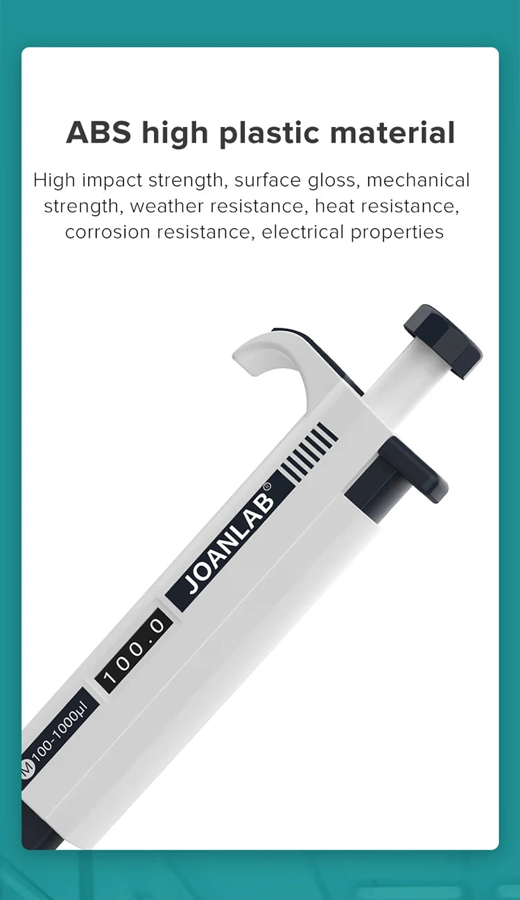 JOANLAB Micropipette Laboratory Automatic Pipette Digital Adjustable Plastic Pipette Chemistry Lab Equipment With Pipette Tips ALPENZO