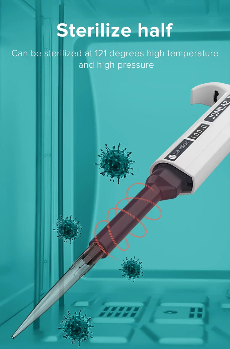 JOANLAB Micropipette Laboratory Automatic Pipette Digital Adjustable Plastic Pipette Chemistry Lab Equipment With Pipette Tips ALPENZO