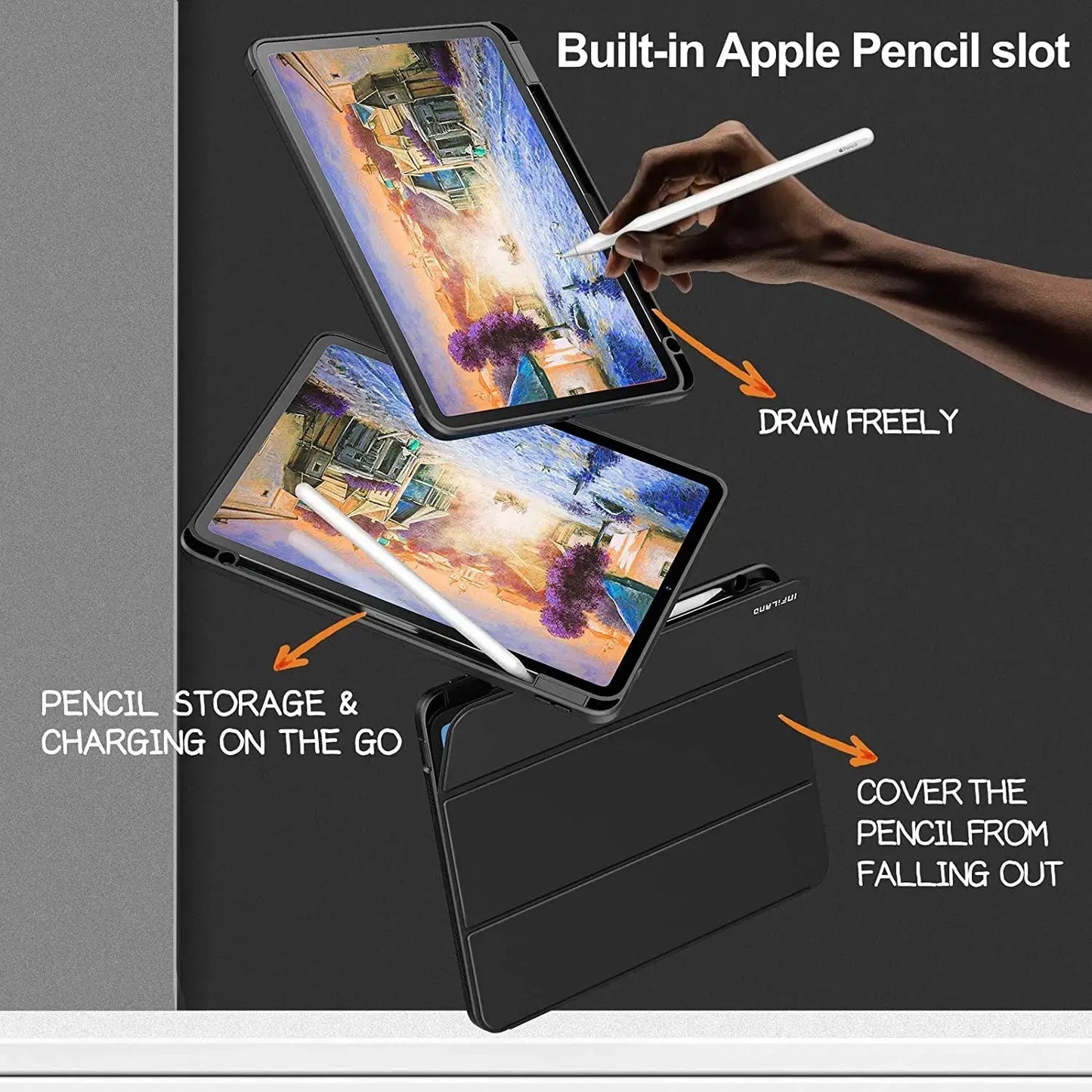 For iPad Case 10.2 9th 8th 7th 10 10th Generation Pro 11 13 2024 12.9 2022 Cover Pencil Holder Funda For iPad Air 5 4 10.9 Cases - ALPENZO