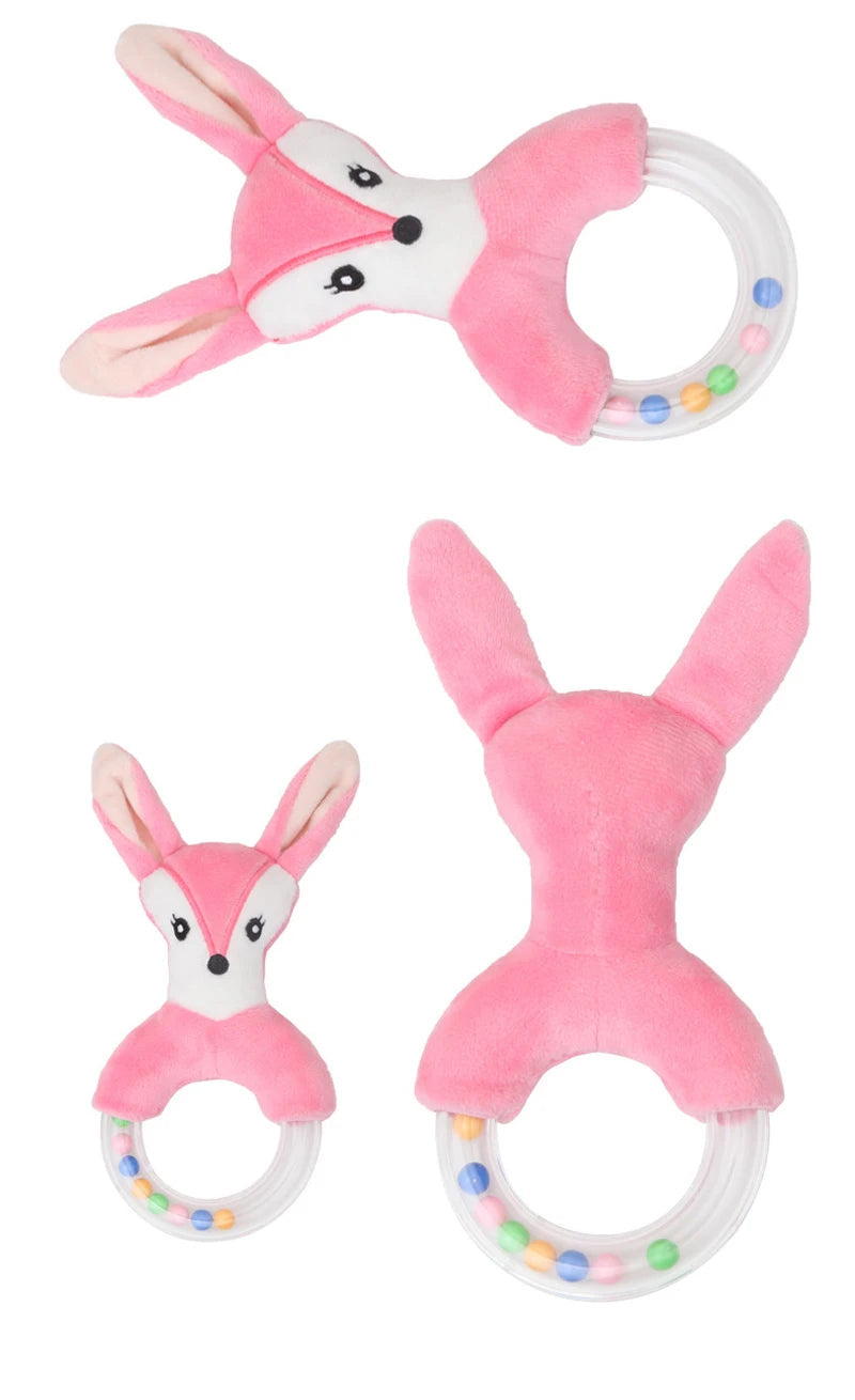 QWZ Hot Cute Baby Rattle Toys Rabbit Plush Baby Cartoon Bed Toys for Newborn 0-24 Months Educational Toy Sheep Bear Hand Bells ALPENZO
