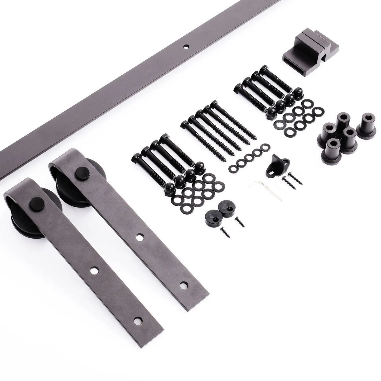 HOMCOM Kit Instalacion Montaje Puerta Corredera Madera Puertas Corredizas Riel Acero - ALPENZO