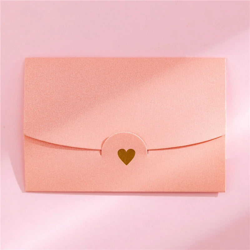 (10 Pieces/Lot) 10.5CM*7CM Small Greeting Card Name Card Envelope Hot Stamping Love Pearlescent Paper Mini Envelopes ALPENZO