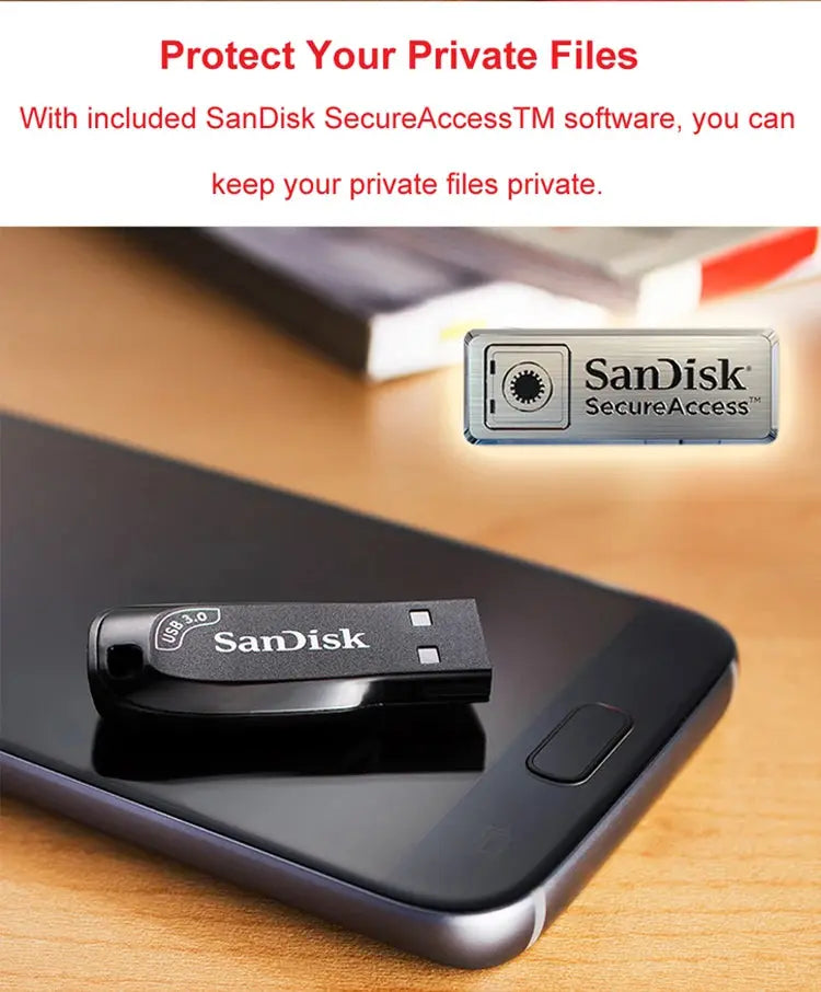 Original SanDisk USB 3.2 USB Flash Drive CZ410 32GB 64GB 128GB 256GB Pen Drive Memory Stick Black U Disk Mini Pendrive - ALPENZO