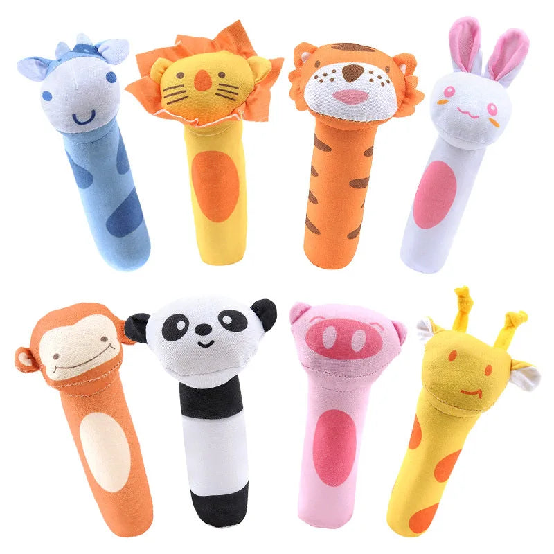 QWZ Hot Cute Baby Rattle Toys Rabbit Plush Baby Cartoon Bed Toys for Newborn 0-24 Months Educational Toy Sheep Bear Hand Bells ALPENZO