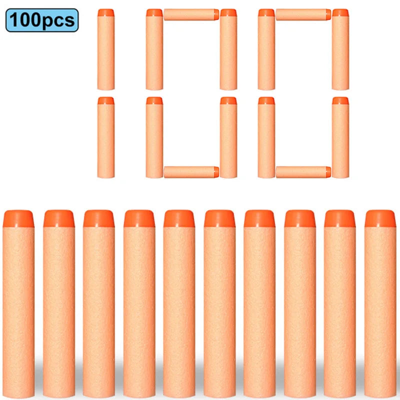 7.2cm 100pcs For Nerf Soft Bullets Darts Round Head Refill Sponge Darts Kids Children Toy Gun Bullets For NERF N-Strike Blasters ALPENZO