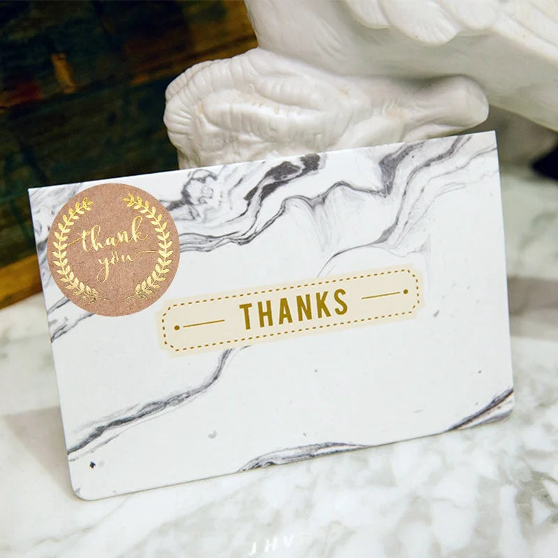 100-500pcs 1inch Vintage Kraft Paper Handmade With Love Stickers for Package Thank You Stationery Adhesive Labels Baking Seals ALPENZO