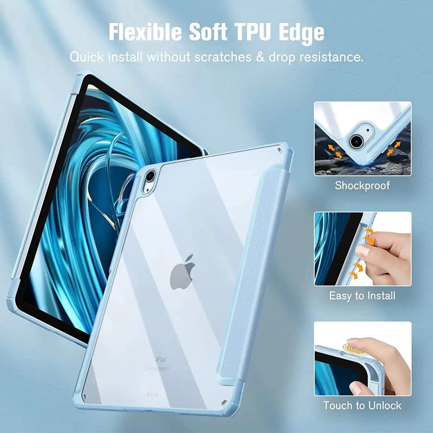 For iPad Case 10.2 9th 8th 7th 10 10th Generation Pro 11 13 2024 12.9 2022 Cover Pencil Holder Funda For iPad Air 5 4 10.9 Cases - ALPENZO