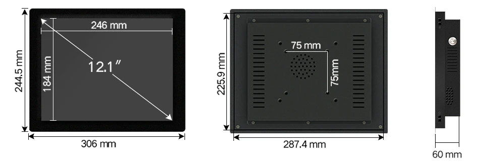 10" 12" 15 Inch Industrial Computer All In One PC Mini Tablet Panel With Resistive Touch Screen Intel Core i3 with Win 10 PRO - ALPENZO