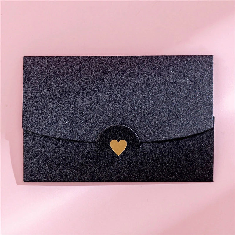 (10 Pieces/Lot) 10.5CM*7CM Small Greeting Card Name Card Envelope Hot Stamping Love Pearlescent Paper Mini Envelopes ALPENZO