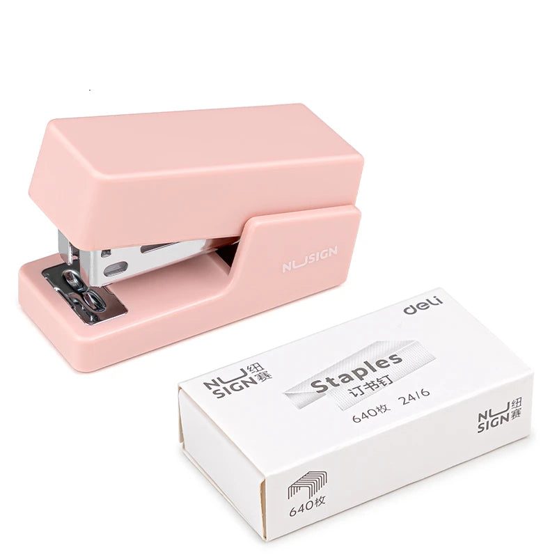 KHINSUN Mini Stapler Set Portable Color Paper Binding Machine Use 24/6 26/6 Staples Fashion Stationery Office Supplies ALPENZO