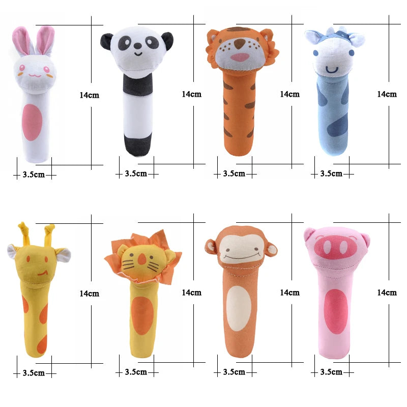 QWZ Hot Cute Baby Rattle Toys Rabbit Plush Baby Cartoon Bed Toys for Newborn 0-24 Months Educational Toy Sheep Bear Hand Bells ALPENZO
