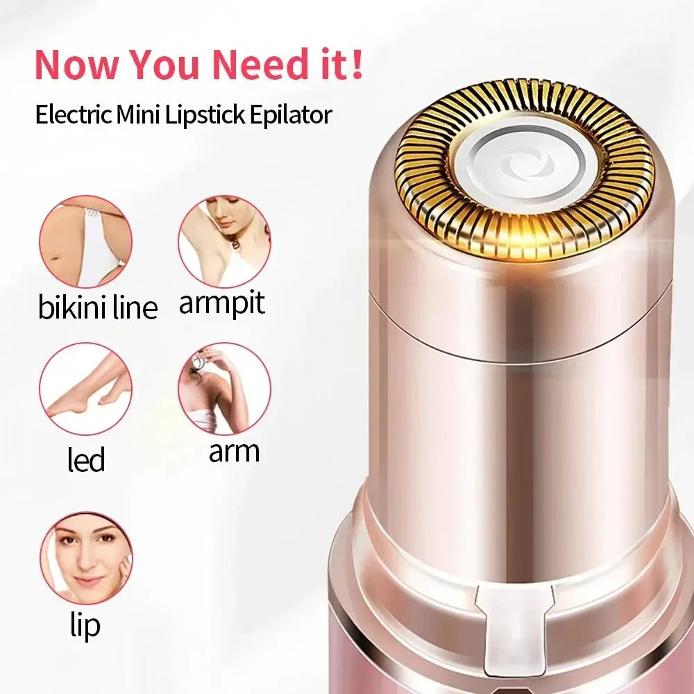Portable Lipstick Shaped Women Electric Epilator Eyebrow Trimmer Painless Effective Facial Hair Removal Shaver Small Epilator - ALPENZO