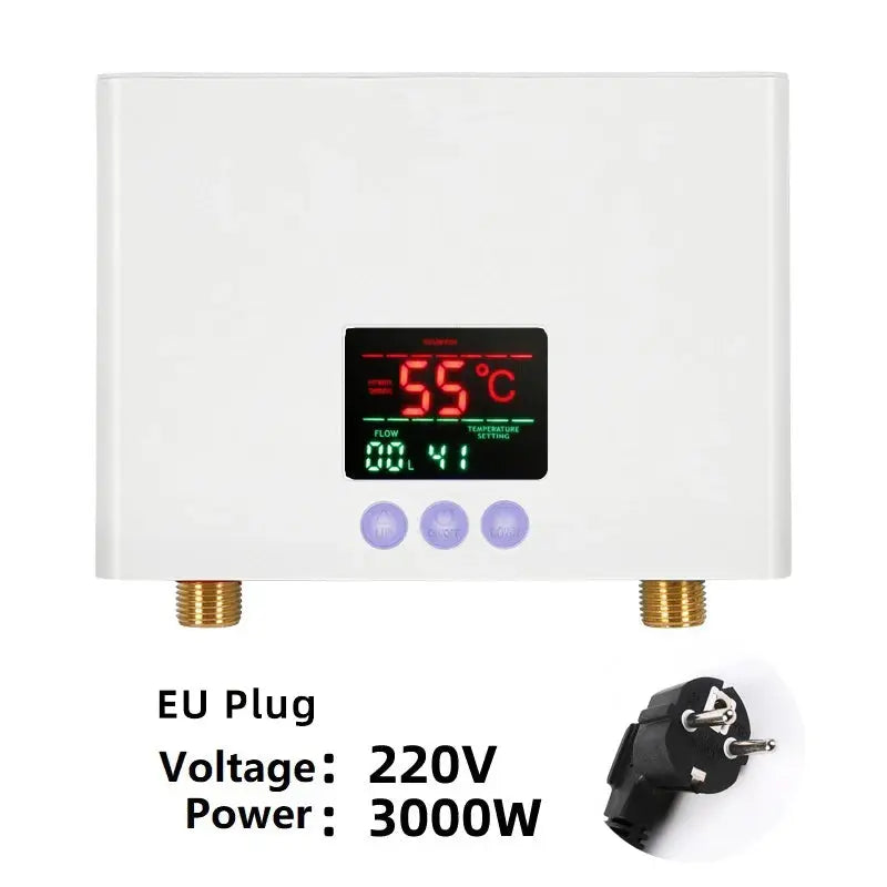 110V/220V Instant Water Heater 3000W/5500W Wall-Mounted Electric Heaters for Bathroom Hot Water Shower and Home Kitchen Heating - ALPENZO