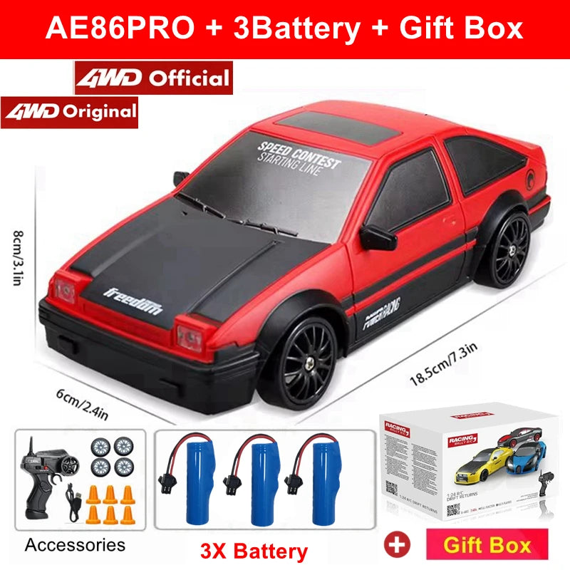 2.4G High speed Drift Rc Car 4WD Remote Control AE86 Model GTRPRO Vehicle Car RC Racing Cars Toy for Children Christmas Gifts ALPENZO