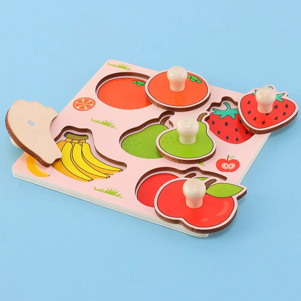 Children Hand Scratch Board Baby Montessori Early Education Fruit Cognitive Puzzle Toy ALPENZO