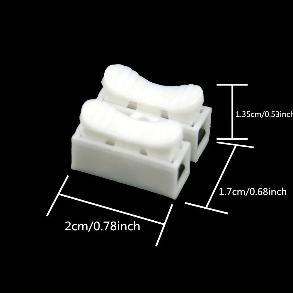 Nenhuma solda solda rápida 2P cabo fio conector, nenhum parafuso bloco terminal, braçadeira de mola, 20pcs - ALPENZO
