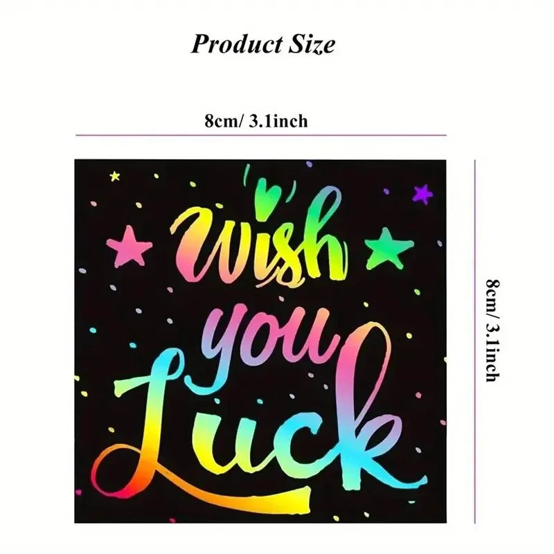 100Pcs Dazzling Scratch Painting Parent Child Interactive Toys Note Cards Handmade Painting ALPENZO