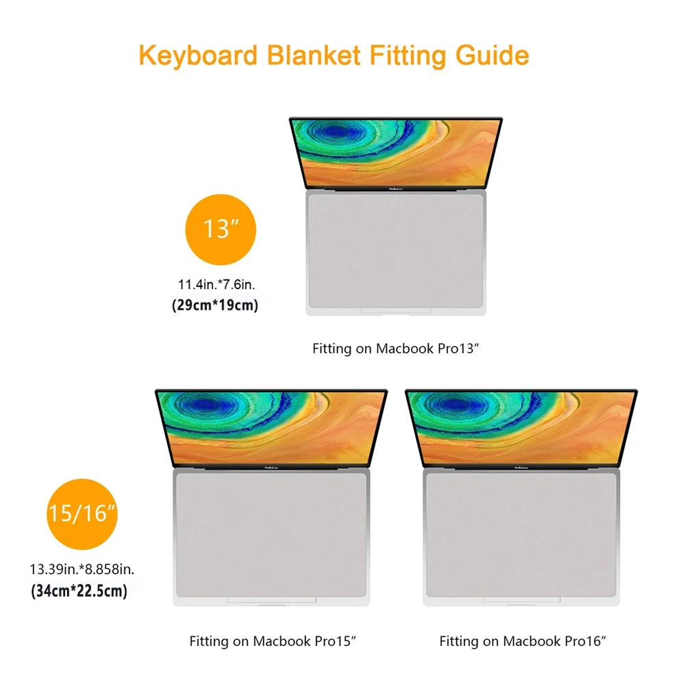 Laptop Screen Cleaner Microfiber Cover Keyboard Blanket Protective Film Cleaning Cloth For MacBook Pro 13/15/16 Inch - ALPENZO