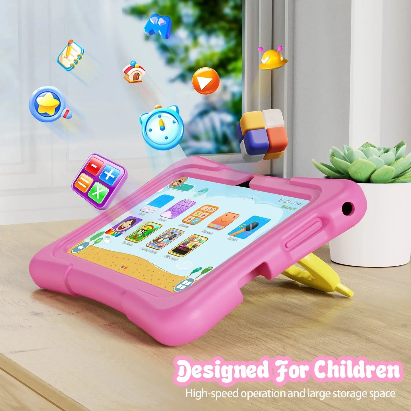 PRITOM Tablet for Kids 7 Inch Android 11 32 GB WiFi Bluetooth Dual Camera Educational Software Installed with Proof Case - ALPENZO