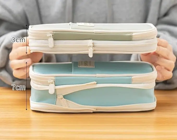 Kawaii Pencil Case Large Capacity Pen Bag Double Layer for Students Pouch Holder Box Office Stationery Back to School Supplies ALPENZO