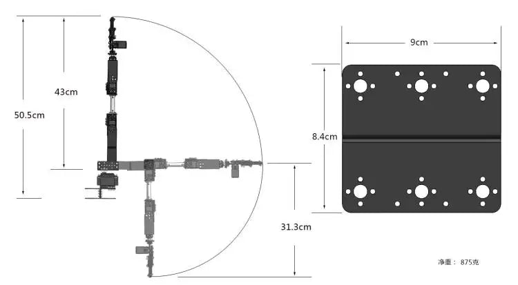 360 Degrees 6 DOF Robot Metal Alloy Mechanical Arm Claw Kit MG996R for Arduino Robotics Kit Educational Ps2 Programmable Toys ALPENZO
