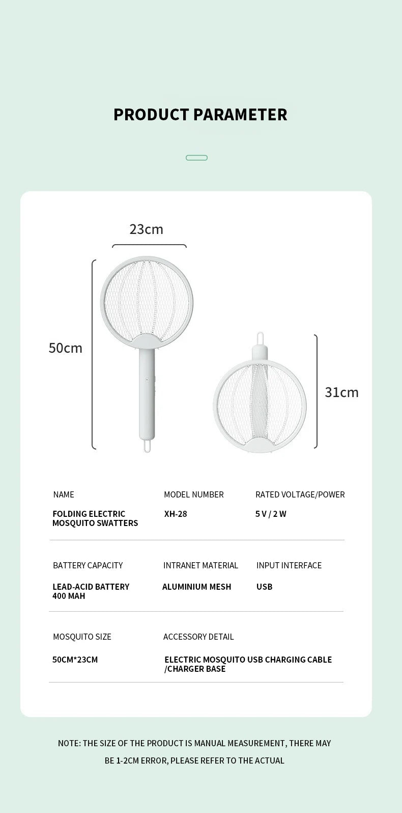 Clearance_Foldable Electric Mosquito Killer Fly Swatter Trap USB Rechargeable Mosquito Racket Insect Killer with UV Light Bug Za - ALPENZO