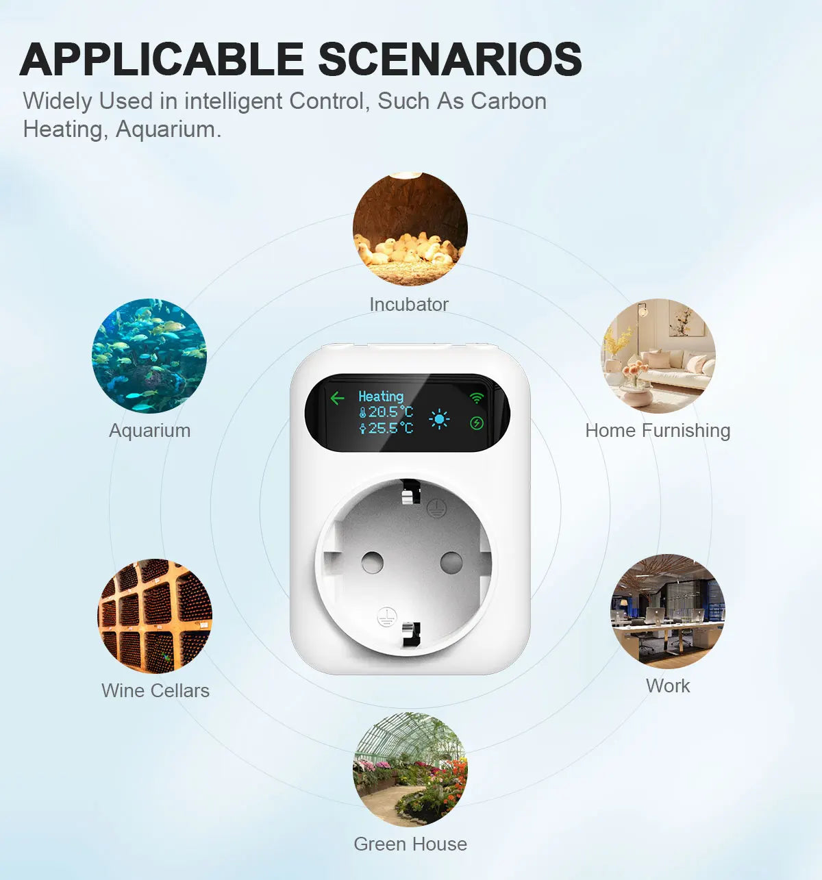 Tuya WIFI Digital Thermostat Socket 16A Outlet Plug Remote Temperature Controller Timer Switch Cooling Heating 3M NTC Sensor - ALPENZO