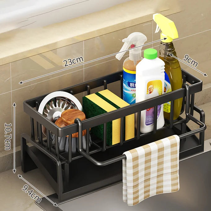 Kitchen Shelf Rag Storage Drainage Shelf No-Punch Storage Rack Home Spice Rack Sink Tap Sink Drainage Rack Kitchen Accessories - ALPENZO
