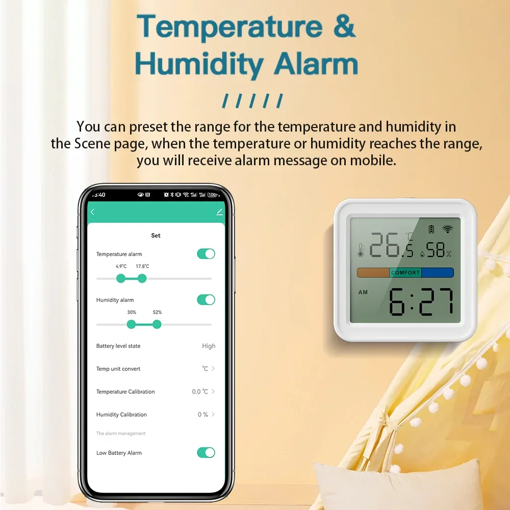 Tuya WiFi Temperature Humidity Sensor Smart Life Backlight Hygrometer Thermometer Sensor For Smart Home - ALPENZO