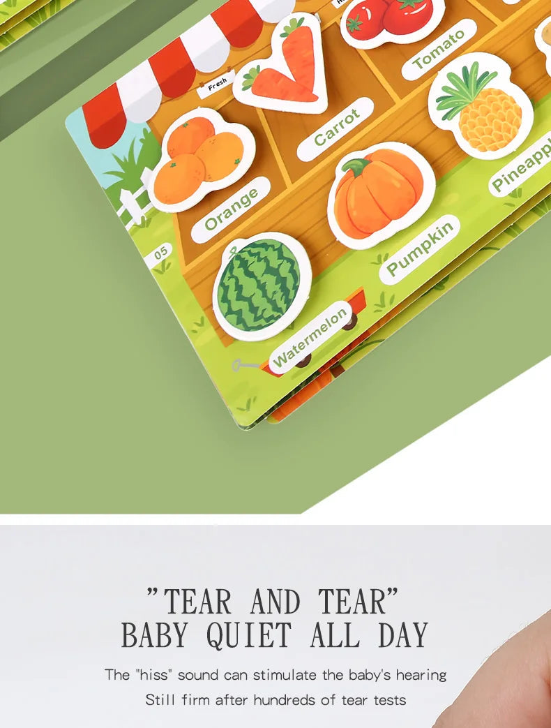 New Montessori Scene Stickers for Children DIY Hand-on Puzzle Reusable Books Cartoon Learning Cognition Toys for Kids Gift ALPENZO