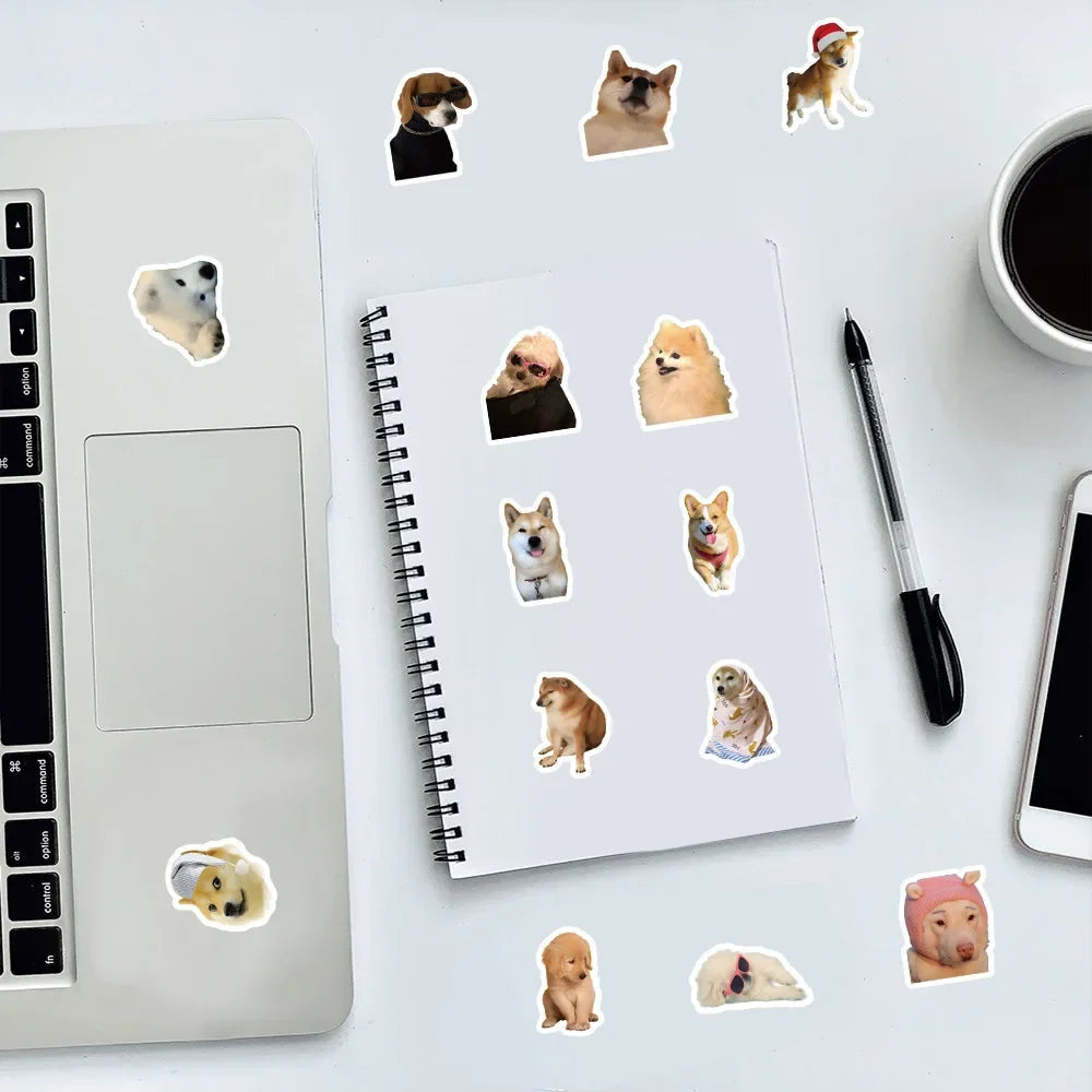 10/50/100pcs Funny Dog Stickers Cartoon Cute Decals Toy Stationery Guitar Phone Bicycle Laptop Luggage Car Graffiti Kids Sticker ALPENZO