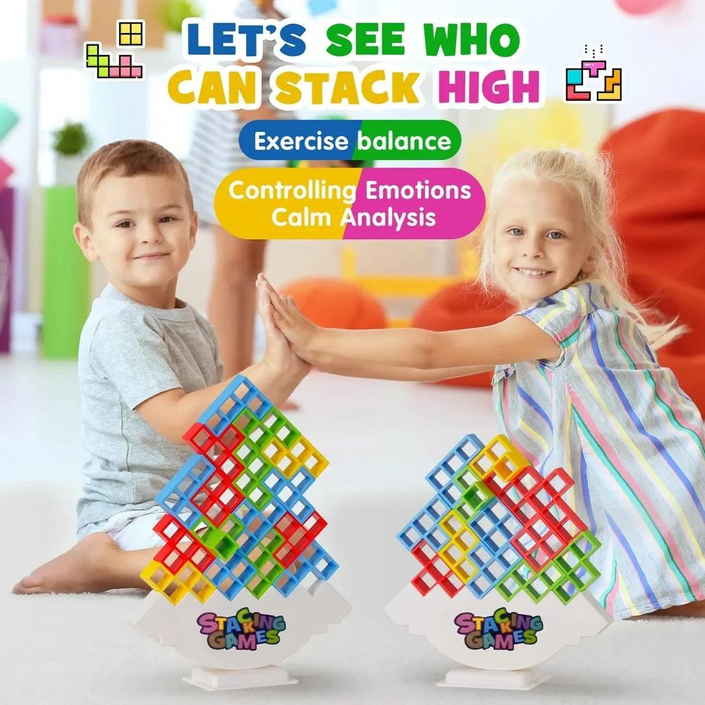 Building Block Brick Toy Balance Stacked Tetra Tower Game Swing High Russian Building Blocks Stack Kid Desktop Toy ALPENZO