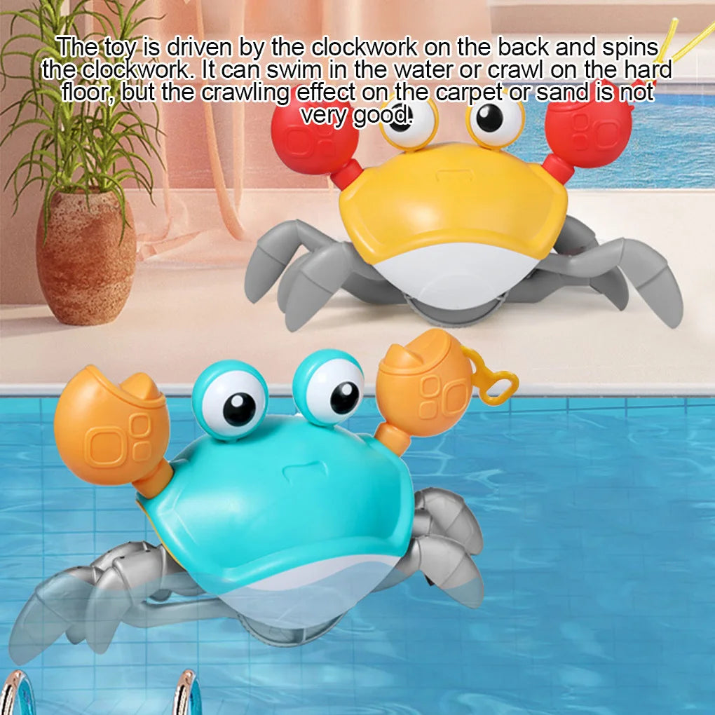 Baby Bath Tub Water Play Crab Toy Clockwork Portable Beach Children Shower Accessory Baby Pulling a String To Learn to Walk ALPENZO