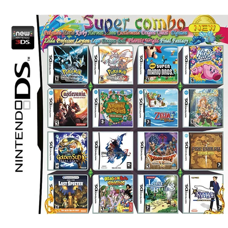 Factory Direct 3DS NDS 208 IN1 Game Card Combo Card 510 IN1 NDS Combo Card NDS Cassette 482 IN1 23 IN1 Classic Game Gift ALPENZO