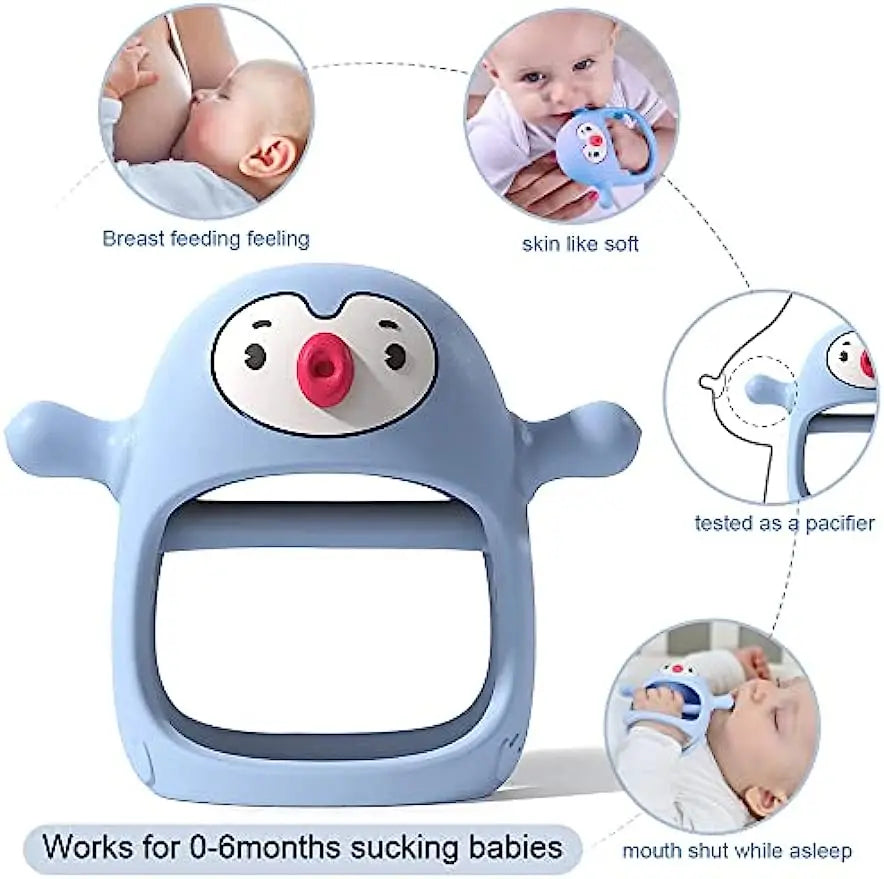 Never Drop Silicone Teething Toys for Babies,Infant Hand Teether Pacifiers Breastfeeding Babies, Teethers Toy For New Born ALPENZO