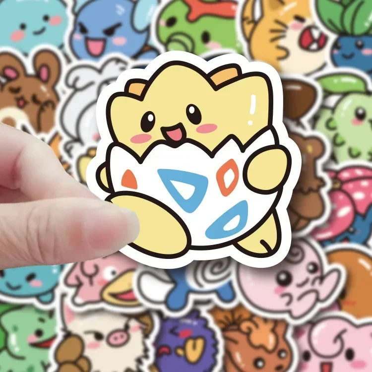 50PCS Kawaii Anime Pokemon Stickers Pikachu Decals DIY for Laptop Luggage Skateboard Phone Cartoon Kid Toy Gift Stickers ALPENZO